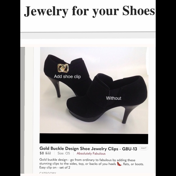 Gold Buckle Design Shoe Jewelry Clips - GBU-13 - Picture 1 of 1
